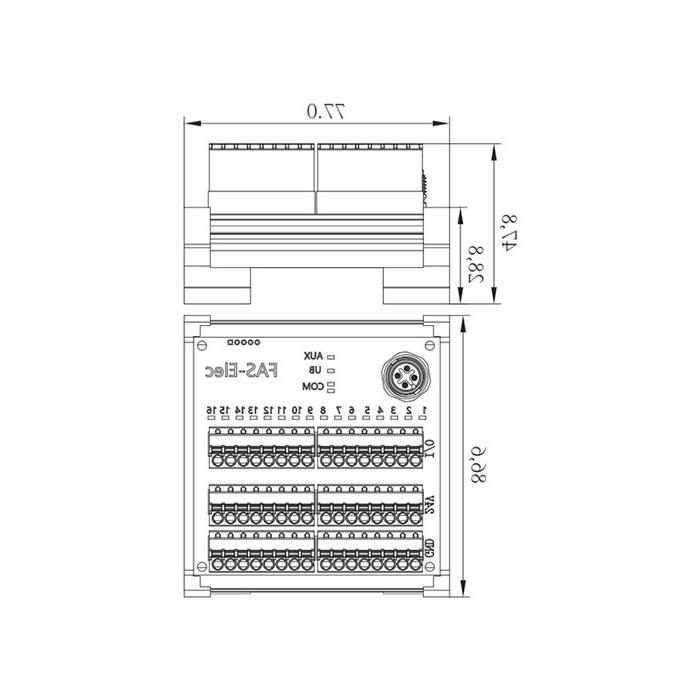 IP20, IO-Link Hub, NPN, 16DI/DO configurable, terminal module, 00BS12